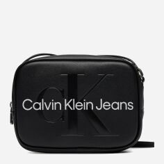 Акция на Сумка крос-боді через плече жіноча Calvin Klein Jeans K60K610275-BDS Чорна от Rozetka