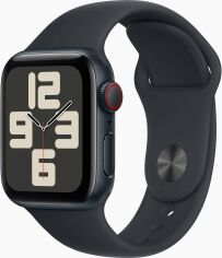 Акция на Apple Watch Se 2 2023 40mm GPS+LTE Midnight Aluminum Case with Midnight Sport Band - S/M (MRG63) от Stylus