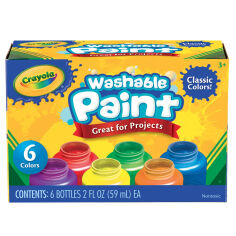 Акция на Набір фарб Crayola Classic washable 6 кольорів (54-1204) от Будинок іграшок