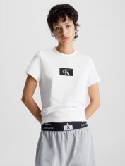 Акція на Футболка бавовняна жіноча Calvin Klein Underwear 000QS6945E-100 M Біла від Rozetka