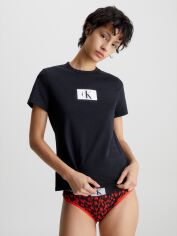 Акція на Футболка бавовняна жіноча Calvin Klein Underwear 000QS6945E-UB1 XL Чорна від Rozetka
