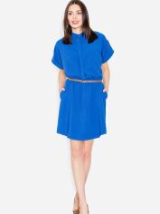 Акция на Плаття-сорочка коротке літнє жіноче Figl M442 XL Синє от Rozetka