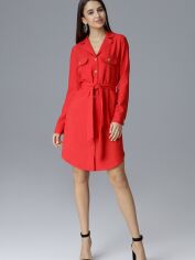 Акция на Плаття-сорочка міді літнє жіноче Figl M630 L Червоне от Rozetka