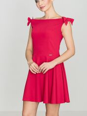 Акция на Плаття коротке літнє жіноче Lenitif K170 XL Червоне от Rozetka