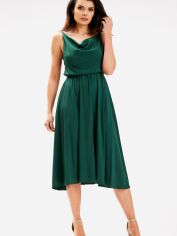 Акция на Плаття міді літнє жіноче Awama A579 XL Темно-зелене от Rozetka