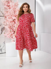 Акція на Плаття міді літнє жіноче Irma Style 2220 50-52 Червоне від Rozetka