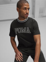 Акція на Футболка чоловіча Puma Squad 67896751 XL Чорна з принтом від Rozetka