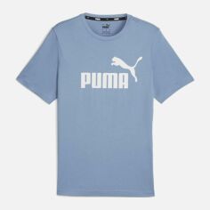 Акція на Футболка бавовняна довга чоловіча Puma Essentials Foundation 58666748 S Синя з принтом від Rozetka