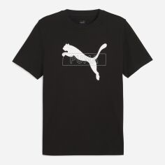 Акція на Футболка бавовняна довга чоловіча Puma Rad/cal 67970501 S Чорна з принтом від Rozetka