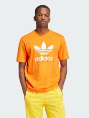 Акция на Футболка бавовняна довга чоловіча Adidas Trefoil T-Shirt IR8000 M Помаранчева от Rozetka