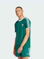 Акция на Футболка бавовняна довга чоловіча Adidas 3-Stripes Tee IM9387 S Зелена от Rozetka