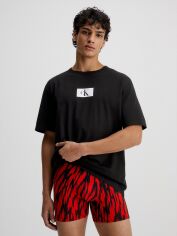 Акция на Футболка бавовняна довга чоловіча Calvin Klein Underwear 000NM2399E-UB1 S Чорна от Rozetka