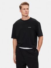 Акция на Футболка бавовняна чоловіча Calvin Klein Underwear 000NM2298E-UB2 S Чорна от Rozetka