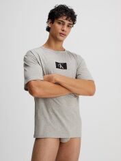 Акция на Футболка бавовняна чоловіча Calvin Klein Underwear 000NM2399E-P7A XL Сіра от Rozetka