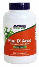 Акція на Now Foods Pau D' Arco 500 mg Пау Дарко 250 капсул від Stylus