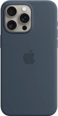 Акція на Панель Apple MagSafe Silicone Case для Apple iPhone 15 Pro Max Storm Blue (MT1P3ZM/A) від Rozetka