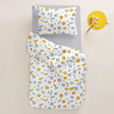 Акция на Постельное белье в детскую кроватку Constructor Grey ранфорс Cosas Детский комплект от Podushka
