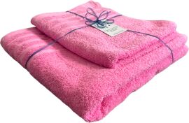 Акція на Набір махрових рушників Delight 2 шт Рожевих (Towel_pink_50x90+70x140) від Rozetka