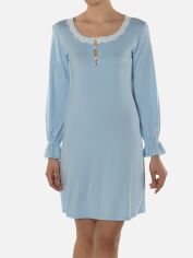 Акция на Нічна сорочка жіноча бавовняна DoReMi 002-000505 S-M Блакитна от Rozetka
