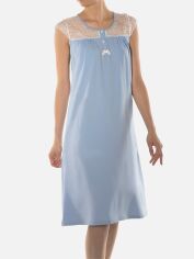 Акция на Нічна сорочка жіноча бавовняна великого розміру DoReMi 002-000506 L-XL Синя от Rozetka