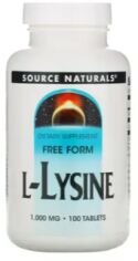 Акция на Source Naturals L-Lysine 1000 mg 100 tab / 100 servings от Stylus