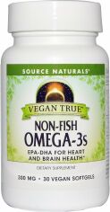 Акція на Source Naturals Vegan True, Non-Fish, Omega-3s, 300 мг, 30 Vegan Softgels від Stylus