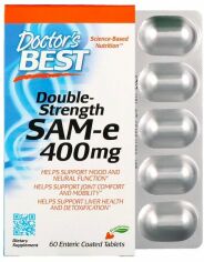 Акция на Doctor's Best, SAM-e Double Strength 400 mg Аденозилметионин 60 таблеток от Stylus
