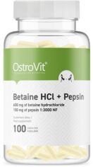 Акція на OstroVit Betaine HCl + Pepsin Гидрохлорид бетаина + Пепсин 100 капсул від Stylus