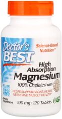 Акция на Doctor's Best, High Absorption Magnesium 100% Chelated with Albion Minerals, 100 mg, 120 Tablets (DRB-00025) от Stylus