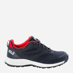Акція на Дитячі трекінгові кросівки для хлопчика Jack Wolfskin Woodland Texapore Low K 4042162-8332 26 Темно-сині/Червоні від Rozetka