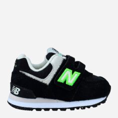 Акція на Дитячі кросівки для хлопчика New Balance 574 IV574CL1 22.5 (6US) Чорні з салатовим від Rozetka