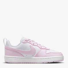 Акція на Підліткові кеди для дівчинки Nike Court Borough Low Recraft DV5456-105 35.5 White/Pink Foam від Rozetka