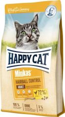 Акция на Сухой корм для взрослых кошек для выведения шерсти Happy Cat Minkas Hairball Control Geflugel с птицей 10 кг (70411) от Stylus