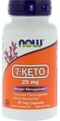 Акція на Now Foods 7-KETO 25 mg 7 кето Дегидроэпиандростерон 90 веганских капсул від Stylus