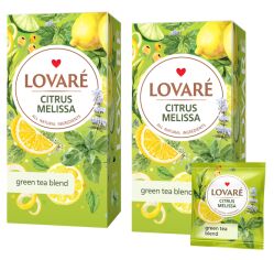 Акция на Упаковка бленди трав'яного та зеленого чаю Lovare Цитрусова меліса з ароматом лимона 2 пачки по 24 пакетики от Rozetka