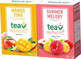 Акція на Набір листового чаю Tea Moments Mango Time зелений зі смаком манго 90 г + Summer Melody чорний фруктово-ягідний зі смаком малини 90 г від Rozetka