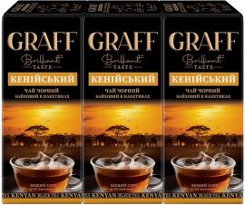 Акція на Упаковка чорного чаю Graff Kenya 3 шт по 20 пакетиків від Rozetka