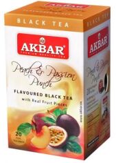 Акція на Чай цейлонський чорний Akbar Персик та маракуйя Пунш з натуральними шматочками фруктів 2 г х 20 сашетів від Rozetka