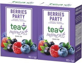 Акция на Упаковка чорного листового чаю Tea Moments Berries Party 90 г х 2 шт от Rozetka