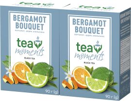Акция на Упаковка чорного листового чаю Tea Moments Bergamot Bouquet 90 г х 2 шт от Rozetka