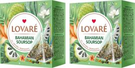 Акція на Упаковка чаю зеленого Lovare Багамський саусеп з фруктами, пелюстками квітів та ароматом саусепу 15 пірамідок х 2 шт від Rozetka