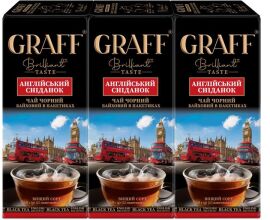 Акція на Упаковка чаю чорного Graff English Breakfast 25 пакетиків х 3 шт від Rozetka