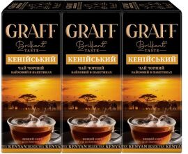 Акция на Упаковка чаю чорного Graff Kenyan 25 пакетиків х 3 шт от Rozetka
