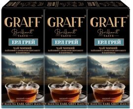 Акція на Упаковка чаю чорного Graff Earl Grey 25 пакетиків x 3 шт від Rozetka