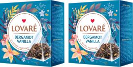 Акція на Упаковка цейлонського чорного чаю Lovare Бергамот-ваніль 2 пачки по 15 пірамідок від Rozetka