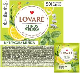 Акція на Бленд чаю трав'яного та зеленого Lovare "Citrus Melissa" з натуральним ароматом лимона 50 пакетиків в індивідуальних конвертах від Rozetka