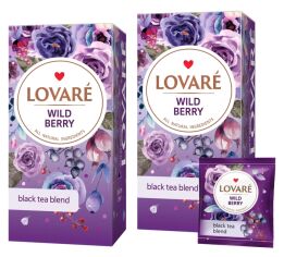 Акція на Упаковка чаю Lovare чорного з ягодами та ароматом лісових ягід Дикі ягоди 2 пачки по 24 пакетиків від Rozetka