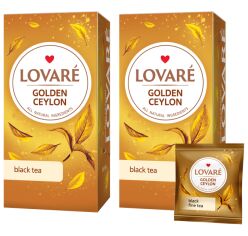 Акция на Упаковка чаю Lovare чорного цейлонського Ceylon tea 2 пачки по 24 пакетики от Rozetka
