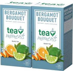 Акція на Набір чорного чаю Tea Moments Bergamot Bouquet зі смаком бергамоту 25 сашетів х 2 шт від Rozetka