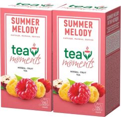 Акція на Набір фруктово-ягідного чаю Tea Moments Summer Melody зі смаком малини 25 сашетів х 2 шт від Rozetka